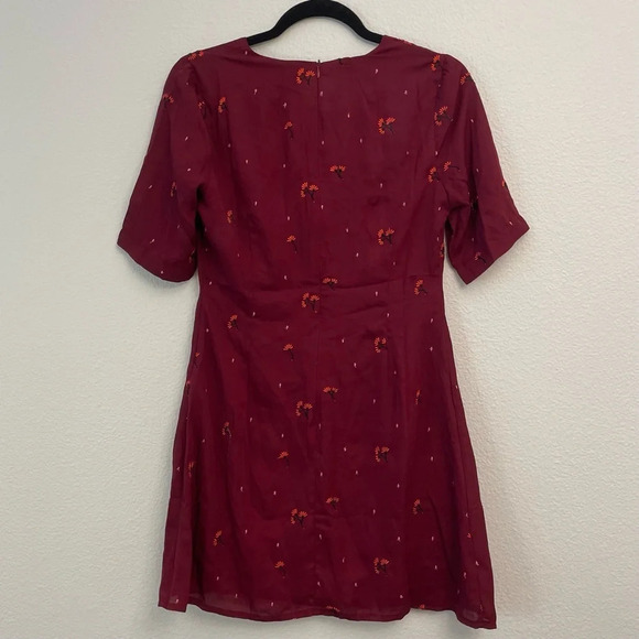 Honey Belle Women Short Sleeve Mini Dress Floral Print Red Medium New - Picture 5 of 14